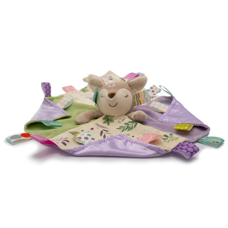 Taggies Soothing Sensory Stuffed Animal Security Blanket  Flora Fawn  13 x 13-Inches - Image 3